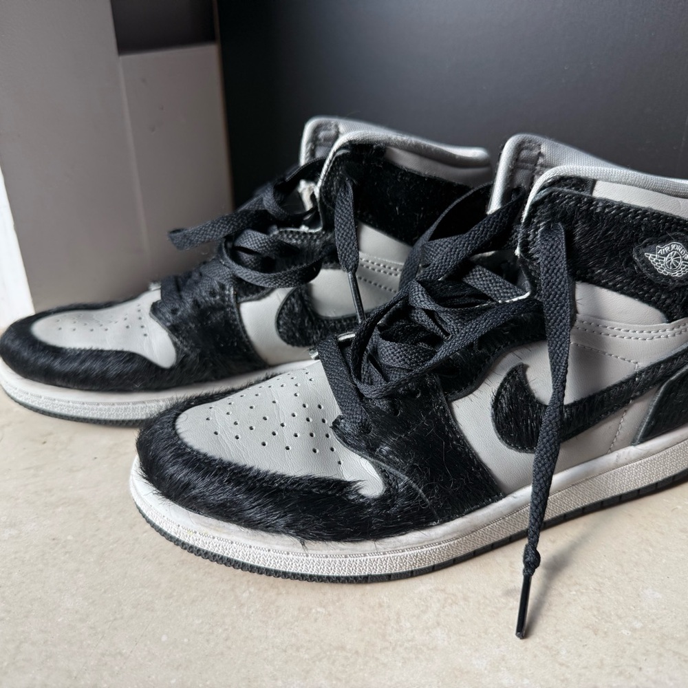 Black and Gray High-Top Sneakers